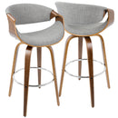 Curvini Mid - Century Modern Fixed Height Barstool With Swivel (Set of 2) by HouseOfZazla