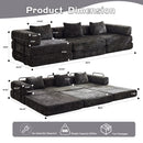 Convertible Floor Sofa Bed, Boneless Modular Sectional Sofa For Living Room by Unique Piece Furniture