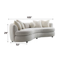 Iniko Boucle Sofa With Toss Pillows - Beige by HouseOfZazla