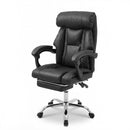 Executive Office Chair With Foot Rest, Adjustable Height - Black by HouseOfZazla
