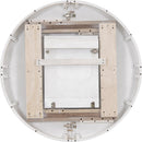 5-Piece Dining Table Set, Two-Size Round To Oval Extendable Butterfly Leaf Wood Dining Table and 4 Upholstered Dining Chairs with Armrests (Brown+White)