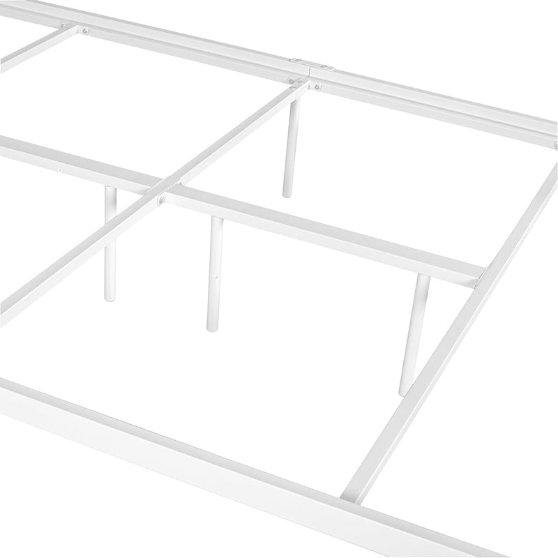 86.4" L X 59.6" W X 44" H Metal Bed Frame Queen Size Standerd Bed Frame - WHITE