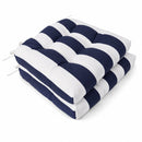Outdoor Chair Cushions Set of 2 in Black/White Stripes