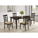 Henin - 5 Piece Dining Set With Lattice Back Chairs - Cappuccino by HouseOfZazla