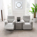 Emee - Glider Recliner With Swivel - Gray Corduroy
