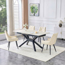 Rectangular Dining Table With Geometric Legs For Dining Room - Light Gray by HouseOfZazla