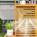 Outsunny Wood Air Conditioner Fence, Outdoor Privacy Screen Potting Table with Shelves by HouseOfZazla