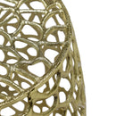 Aluminum Drum End Table with Intricate Design in Gold