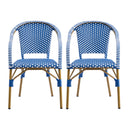 Outdoor Bistro Chairs Set of 2 with Aluminum Frame and PP Rattan by HouseOfZazla