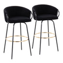Claire - Contemporary / Glam Barstool With Footrest (Set of 2) by HouseOfZazla