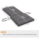 2 Piece Adirondack Chair Cushions, 59 x 20.5 x 2 inch Outdoor Chair Cushions for Fire Pit Chairs with Seat, Back, Ties, Water Repellent Replacement Patio Seat Pads, Gray