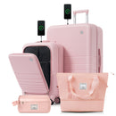 4-Piece Luggage Set with USB Charging Ports