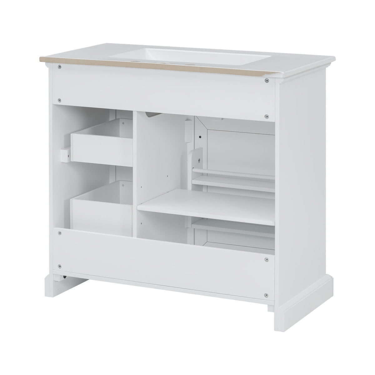 36" Bathroom Vanity With Sink, 2 Tip-Out Drawers, Soft Close Hinges, photo 15 of 40