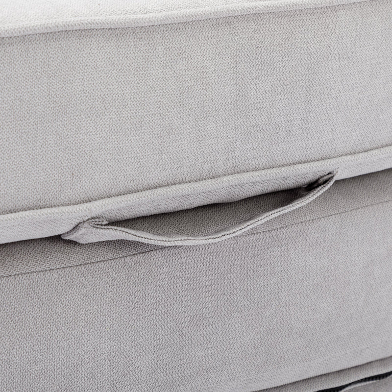 59.4" Loveseat Sofa with Pull-Out Bed Modern Upholstered Couch with Side Pocket for Living Room Office, Grey