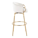 Claire - Contemporary / Glam Fixed Height Bar Stool (Set of 2) Round Footrest (Set of 2) by HouseOfZazla