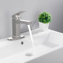 Brushed Nickel Single Handle Bathroom Faucet with Deck by HouseOfZazla