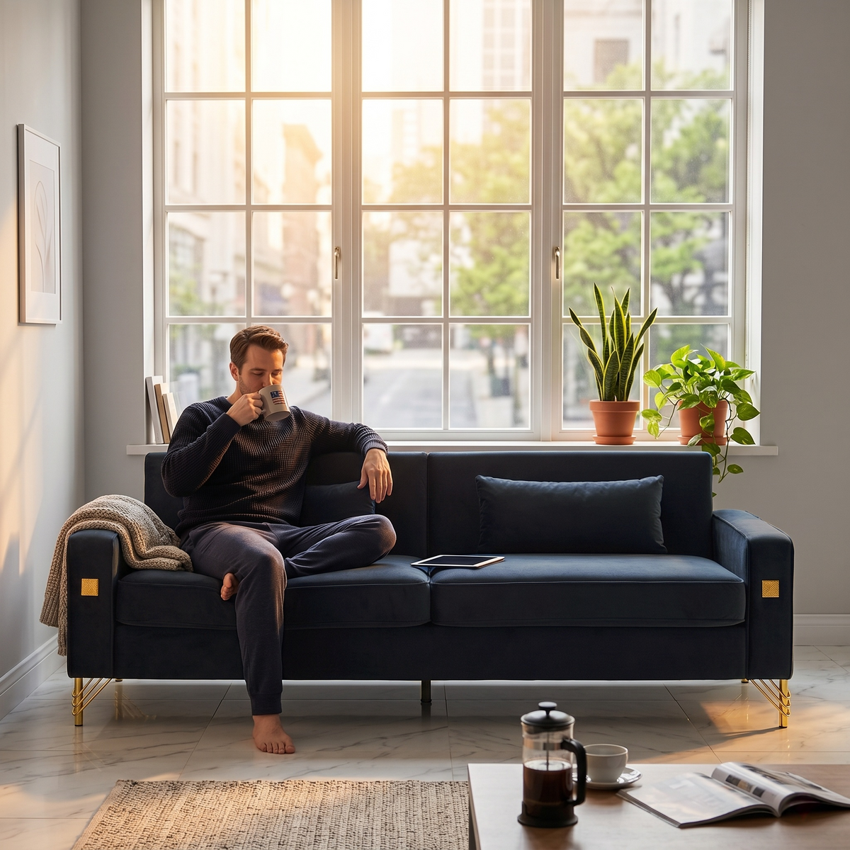 Luxury Velvet Sofa, photo 2 of 10