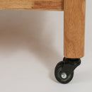 Solid Rubberwood Rolling Side Table