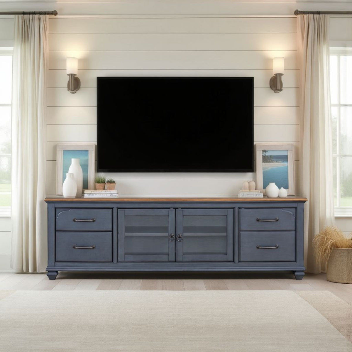TV Stand For TVs Up To 90" - Blue, photo 3 of 7