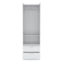 Armoire Wardrobe 76" H, Hanging Rod, 2 Drawers, 1 Shelf