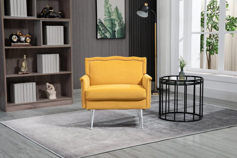 Accent Chair, Living Room Chair / leisure single sofa with acrylic feet