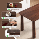 63" Solid Wood Dining Table Set with 4 Upholstered Chairs