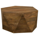 Athena - Hexagonal Top Coffee Table Coffee Table With Geometric Design - Natural by HouseOfZazla