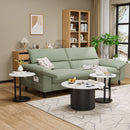 Coffee Table Set of 3 with Faux Marble Top and Metal Legs by HouseOfZazla
