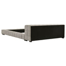 Kinsley - Upholstered Full Platform Bed With Low Profile And Tufted Headboard - Taupe