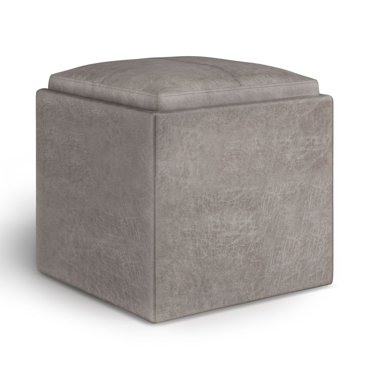 Rockwood - Upholstered Cube Storage Ottoman With Tray, photo 5 of 40