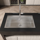 Stainless Steel Kitchen Sink, 32"x19" Single Bowl, Overmount Handmade Brushed Nickel by HouseOfZazla