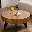 Round Retro Coffee With Solid Wood Legs by Unique Piece Furniture