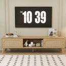 TV Stand For TVs Up To 80" - Natural Wood Media Console Cabinet by HouseOfZazla