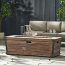 Outdoor Patio Rectangle Gas Burning Fire Pit - Wood Pattern by HouseOfZazla