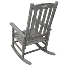 Wooden Oversized Porch Rocker Chair With Wide Seat and Tall Backrest