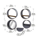 Farmhouse Round Metal Wall Planter (Set of 5) - Gray by HouseOfZazla