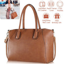 WomenÕs Soft Leather Handbag Tote Bags Large Shoulder Crossbody Bag 7 Cells Zipper Purse Handle Bag Phone Book Cosmetic Case for Office Lady Student