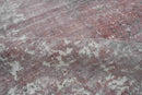 Red and Gray Modern Abstract Handmade Viscose Area Rug 6.6x8