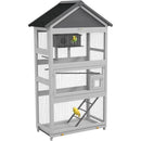 GobekUsa 67" Wooden Outdoor Bird Aviary for Finches and Parakeets