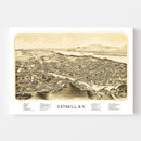 Vintage Map of Catskill, New York 1889