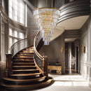 48-Inch Gold Tiered Crystal Tube Chandelier by HouseOfZazla