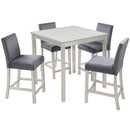 5 Pieces Counter Height Table Set, Kitchen Table With Square Table And 4 Upholstered Chairs by HouseOfZazla