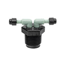 1/2" MPT x 1/4" Barb 2-Port Full Flow Drip Manifold 67035