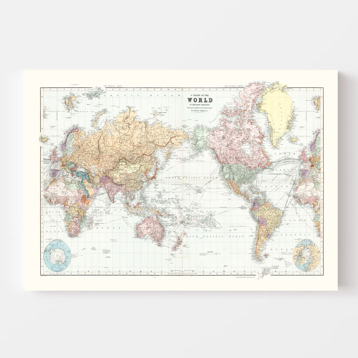 Vintage World Map 1904, photo 4 of 5