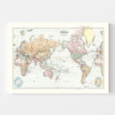 Vintage World Map 1904