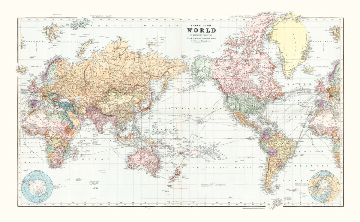 Vintage World Map 1904, photo 5 of 5