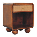 Open Woven Bedside Table, 1 Drawer - Chestnut by Unique Piece Furniture