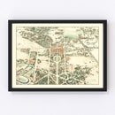 Vintage Map of Stanford University 1934