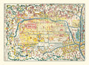 Vintage Map of Kyoto, Japan 1863