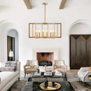 27' Modern Golden Geometric 8-Light Chandelier